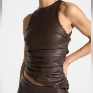 Brown Leather Top